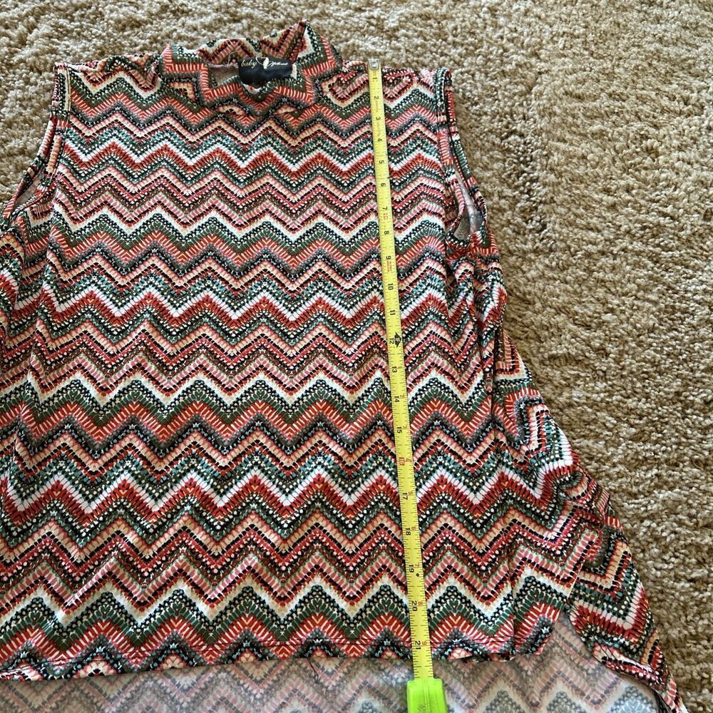 Vintage Baby Phat Y2K Hi Low Tunic Tank Top Shirt XL Womens Tribal Zigzag EUC - Picture 11 of 13